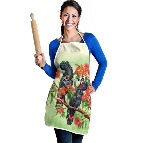 Australia Black Cockatoo and Eucalyptus Apron Green Spirit of Aussie Native Bird - Aussie Hoodie