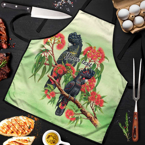 Australia Black Cockatoo and Eucalyptus Apron Green Spirit of Aussie Native Bird - Aussie Hoodie