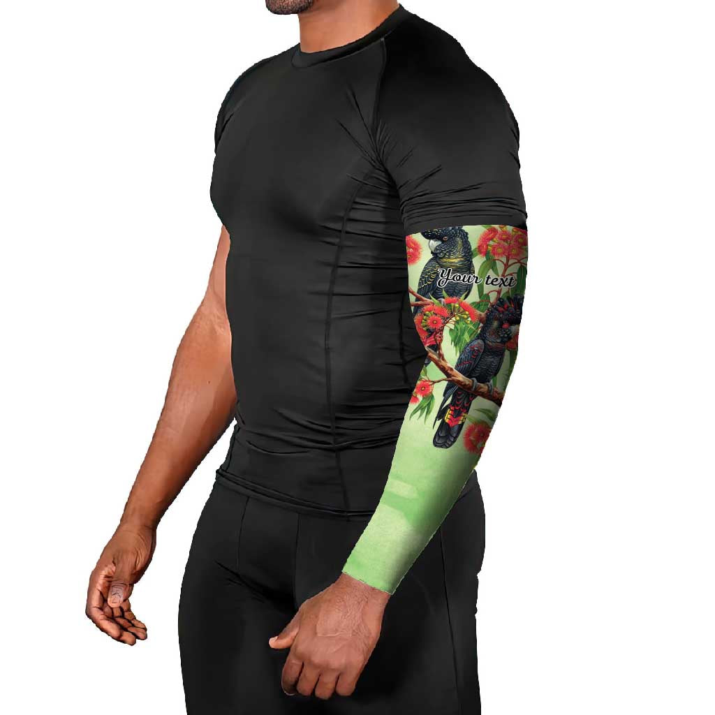 Australia Black Cockatoo and Eucalyptus Arm Sleeves Green Spirit of Aussie Native Bird - Aussie Hoodie