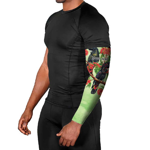 Australia Black Cockatoo and Eucalyptus Arm Sleeves Green Spirit of Aussie Native Bird - Aussie Hoodie