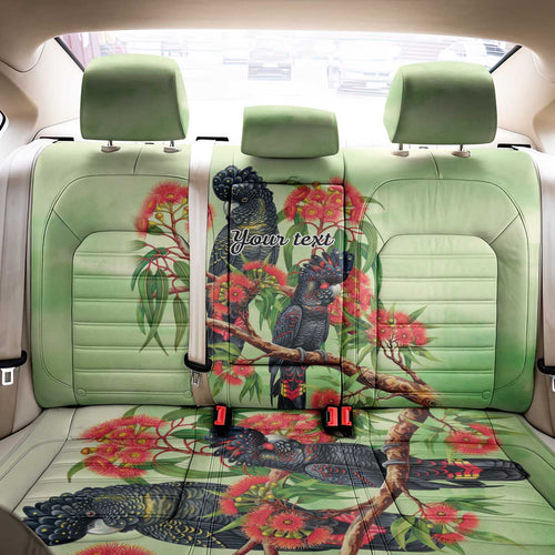 Australia Black Cockatoo and Eucalyptus Back Car Seat Cover Green Spirit of Aussie Native Bird - Aussie Hoodie