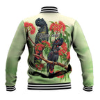 Australia Black Cockatoo and Eucalyptus Baseball Jacket Green Spirit of Aussie Native Bird - Aussie Hoodie