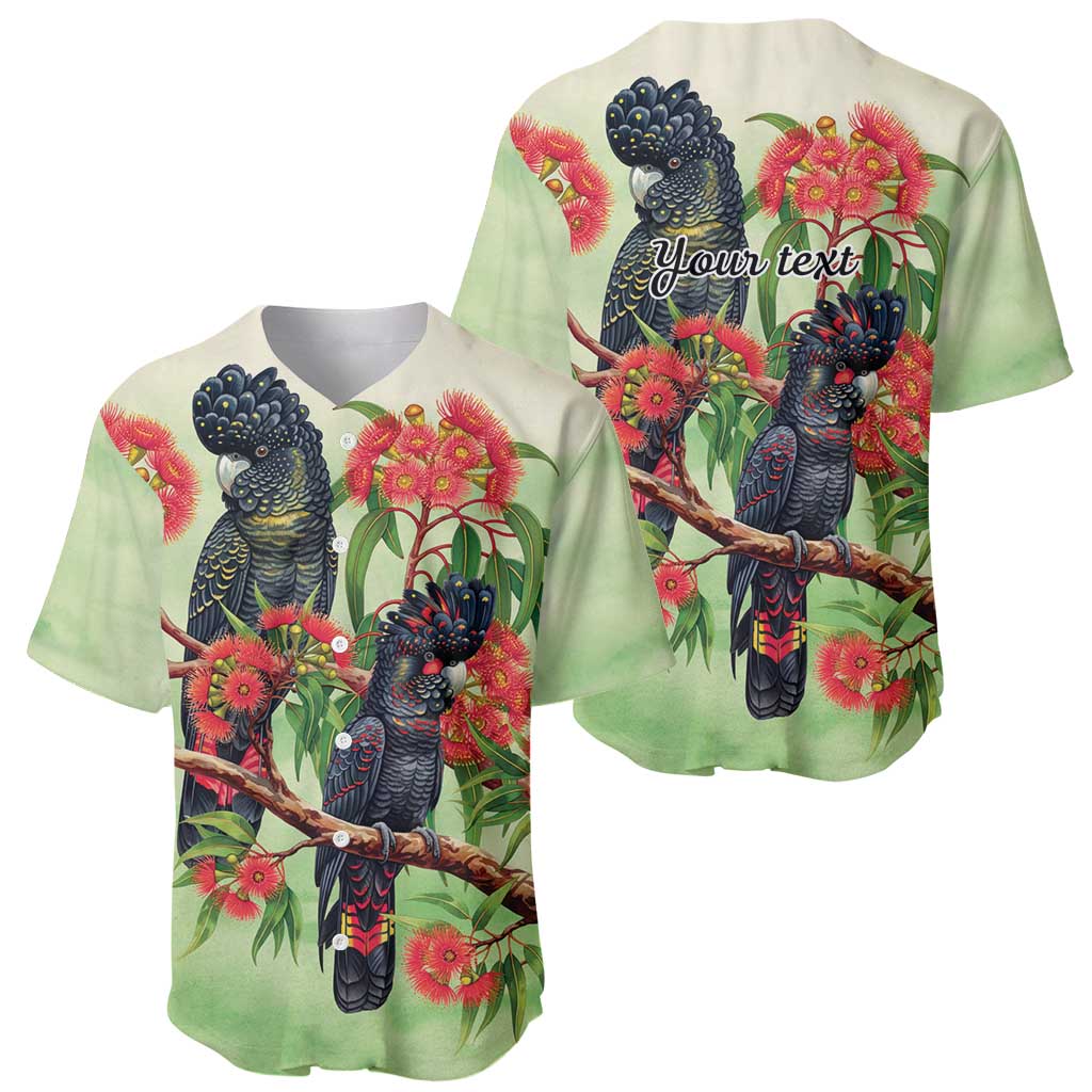 Australia Black Cockatoo and Eucalyptus Baseball Jersey Green Spirit of Aussie Native Bird - Aussie Hoodie