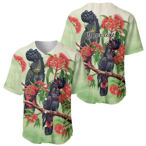 Australia Black Cockatoo and Eucalyptus Baseball Jersey Green Spirit of Aussie Native Bird - Aussie Hoodie