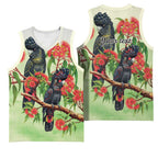 Australia Black Cockatoo and Eucalyptus Basketball Jersey Green Spirit of Aussie Native Bird - Aussie Hoodie