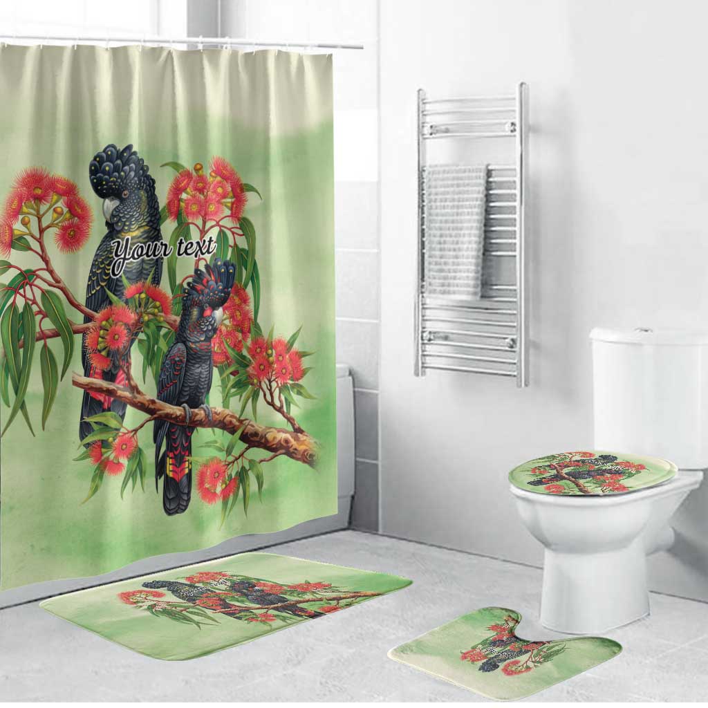 Australia Black Cockatoo and Eucalyptus Bathroom Set Green Spirit of Aussie Native Bird - Aussie Hoodie