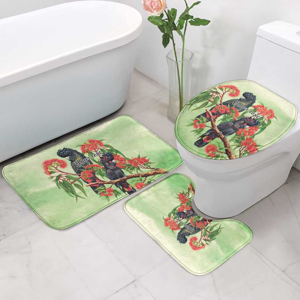 Australia Black Cockatoo and Eucalyptus Bathroom Set Green Spirit of Aussie Native Bird - Aussie Hoodie