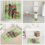 Australia Black Cockatoo and Eucalyptus Bathroom Set Green Spirit of Aussie Native Bird - Aussie Hoodie