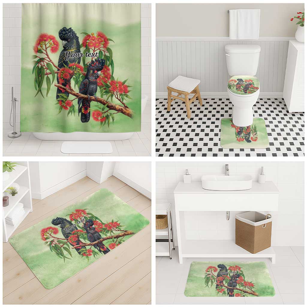 Australia Black Cockatoo and Eucalyptus Bathroom Set Green Spirit of Aussie Native Bird - Aussie Hoodie