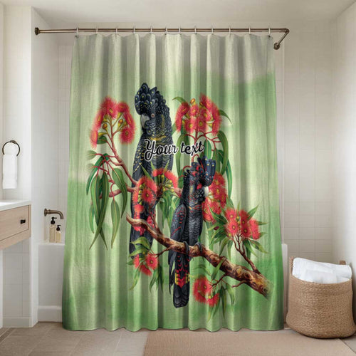 Australia Black Cockatoo and Eucalyptus Bathroom Set Green Spirit of Aussie Native Bird - Aussie Hoodie