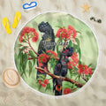 Australia Black Cockatoo and Eucalyptus Beach Blanket Green Spirit of Aussie Native Bird - Aussie Hoodie