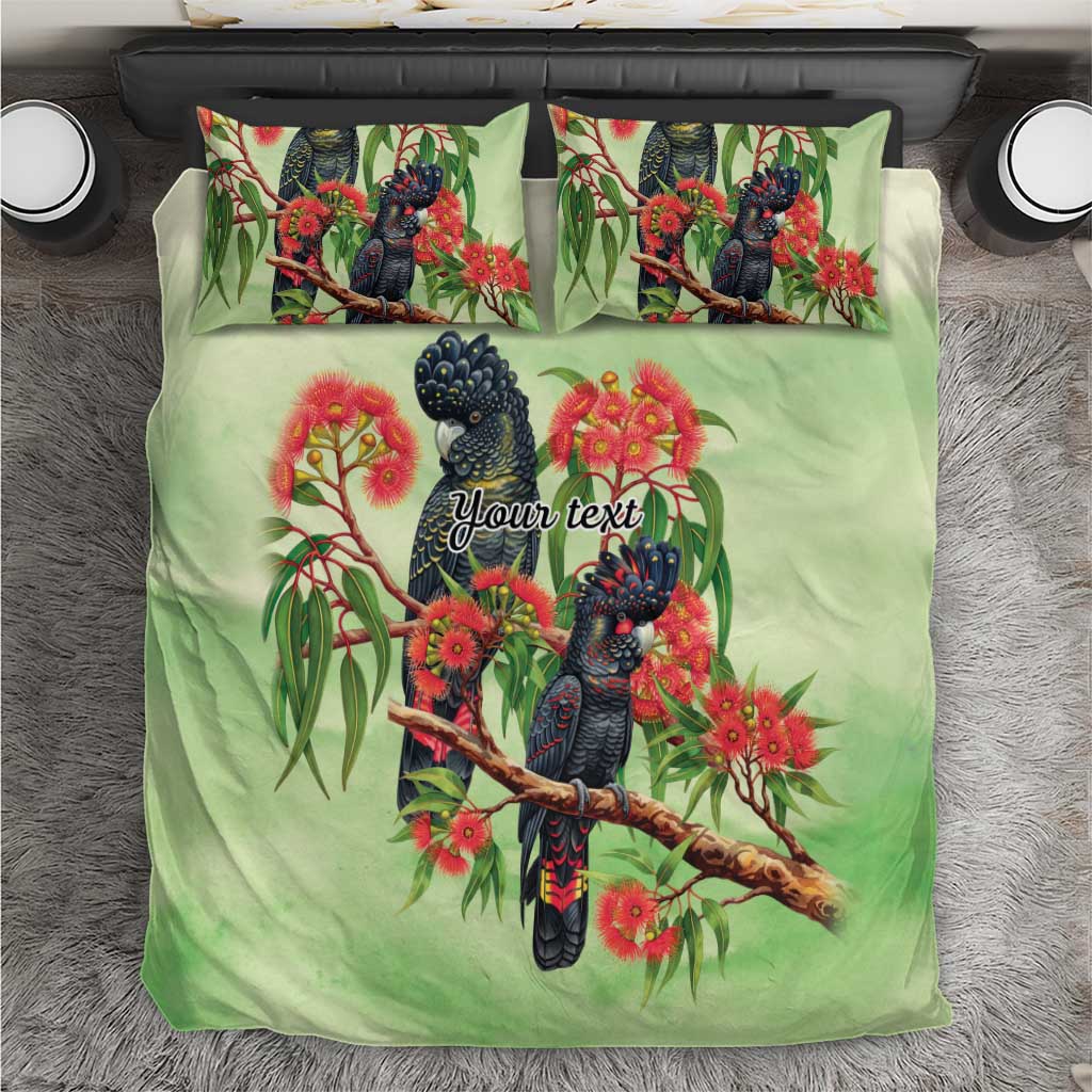 Australia Black Cockatoo and Eucalyptus Bedding Set Green Spirit of Aussie Native Bird - Aussie Hoodie