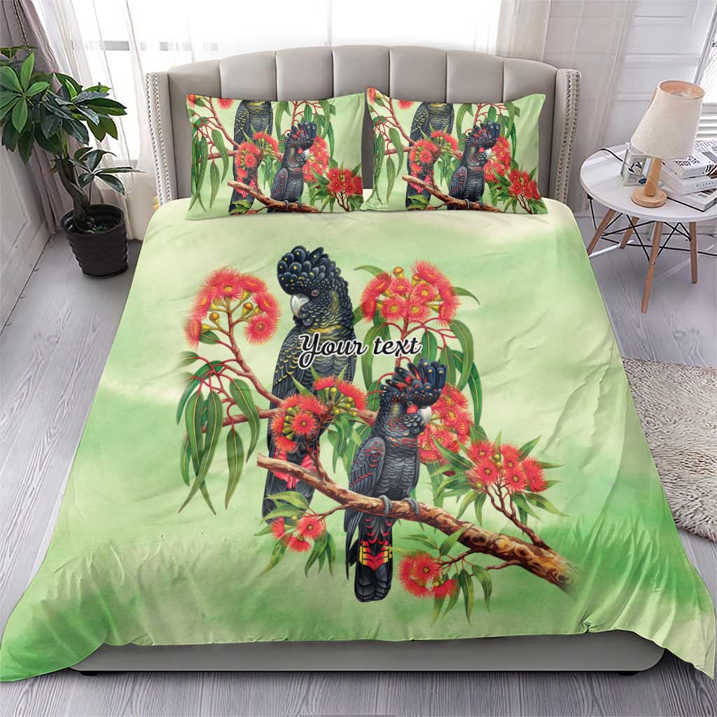 Australia Black Cockatoo and Eucalyptus Bedding Set Green Spirit of Aussie Native Bird - Aussie Hoodie