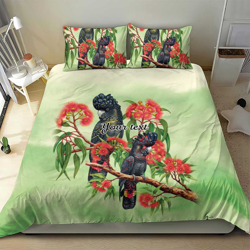 Australia Black Cockatoo and Eucalyptus Bedding Set Green Spirit of Aussie Native Bird - Aussie Hoodie
