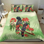 Australia Black Cockatoo and Eucalyptus Bedding Set Green Spirit of Aussie Native Bird - Aussie Hoodie