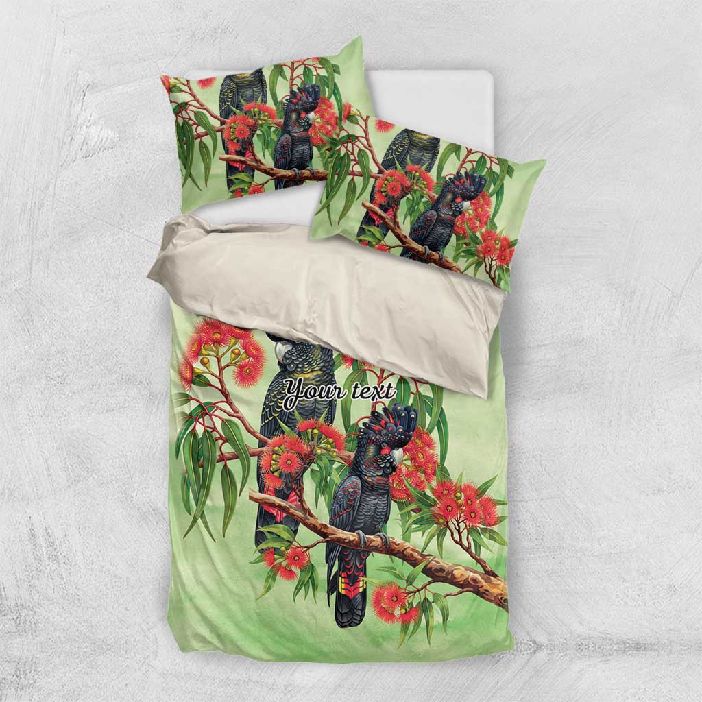 Australia Black Cockatoo and Eucalyptus Bedding Set Green Spirit of Aussie Native Bird - Aussie Hoodie