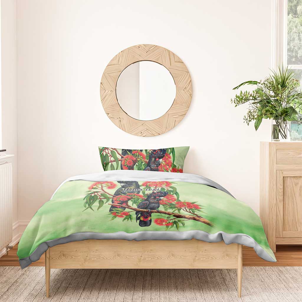 Australia Black Cockatoo and Eucalyptus Bedding Set Green Spirit of Aussie Native Bird - Aussie Hoodie