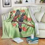 Australia Black Cockatoo and Eucalyptus Blanket Green Spirit of Aussie Native Bird - Aussie Hoodie