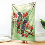 Australia Black Cockatoo and Eucalyptus Blanket Green Spirit of Aussie Native Bird - Aussie Hoodie