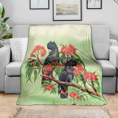 Australia Black Cockatoo and Eucalyptus Blanket Green Spirit of Aussie Native Bird - Aussie Hoodie