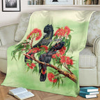 Australia Black Cockatoo and Eucalyptus Blanket Green Spirit of Aussie Native Bird - Aussie Hoodie