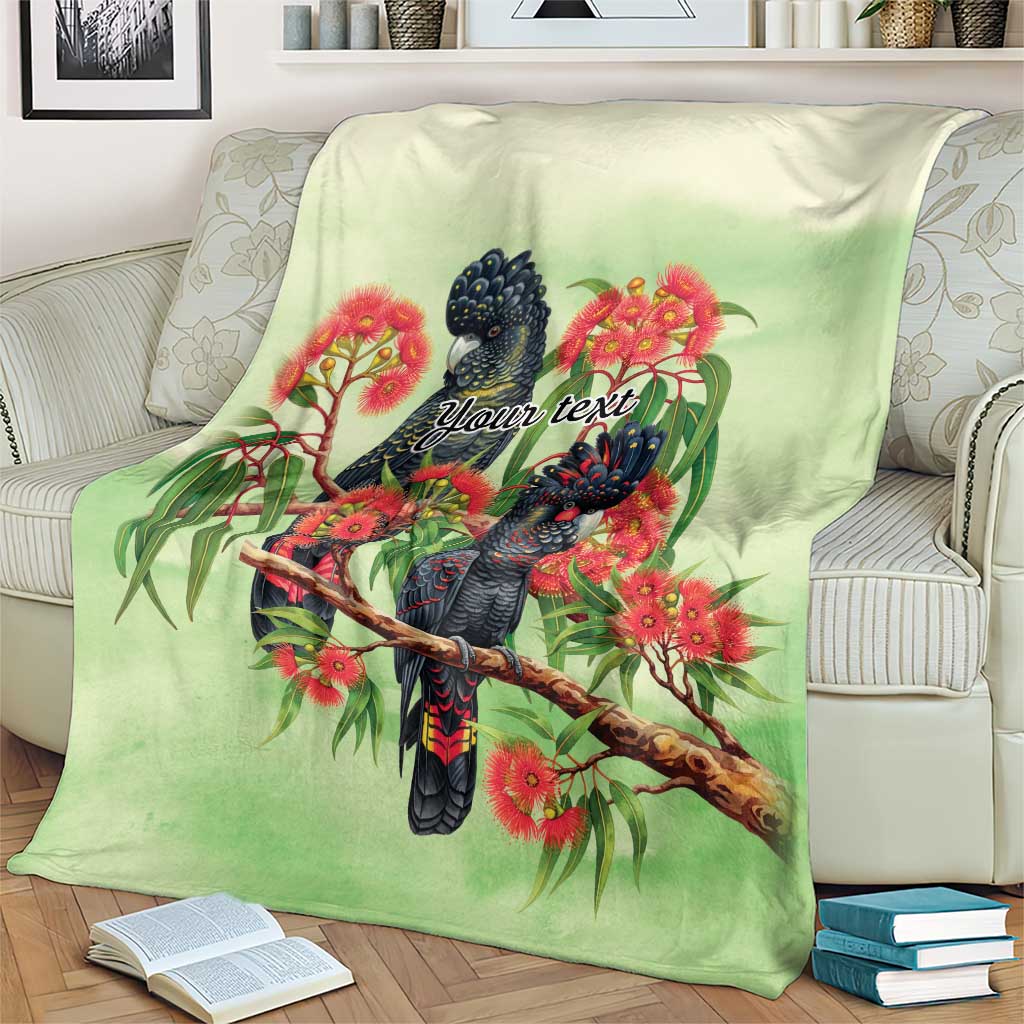 Australia Black Cockatoo and Eucalyptus Blanket Green Spirit of Aussie Native Bird - Aussie Hoodie