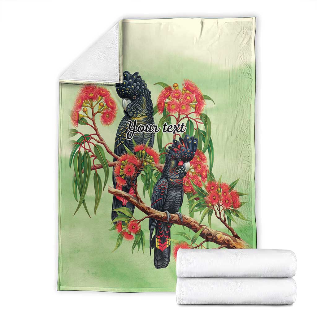 Australia Black Cockatoo and Eucalyptus Blanket Green Spirit of Aussie Native Bird - Aussie Hoodie