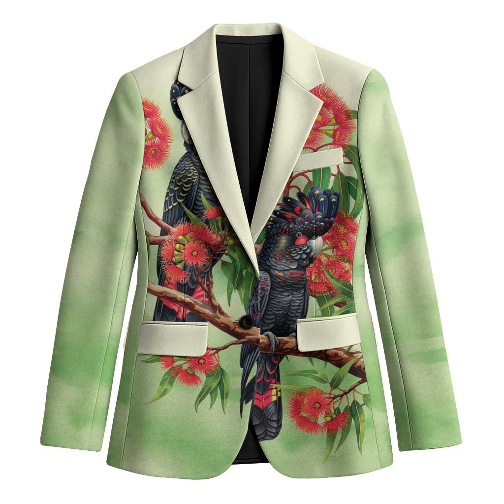 Australia Black Cockatoo and Eucalyptus Blazer Green Spirit of Aussie Native Bird - Aussie Hoodie