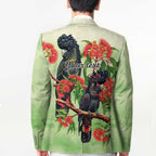 Australia Black Cockatoo and Eucalyptus Blazer Green Spirit of Aussie Native Bird - Aussie Hoodie