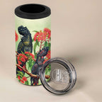 Australia Black Cockatoo and Eucalyptus 4 in 1 Can Cooler Tumbler Green Spirit of Aussie Native Bird - Aussie Hoodie