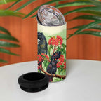 Australia Black Cockatoo and Eucalyptus 4 in 1 Can Cooler Tumbler Green Spirit of Aussie Native Bird - Aussie Hoodie