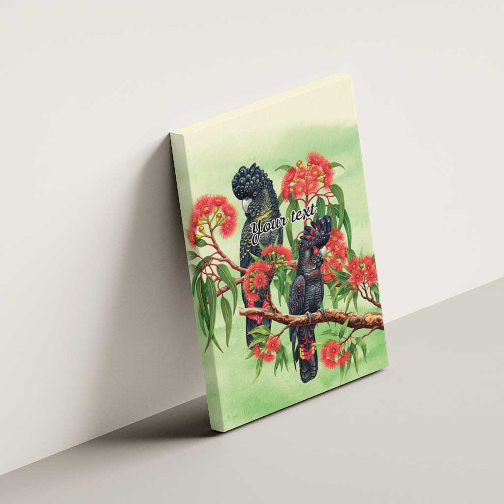 Australia Black Cockatoo and Eucalyptus Canvas Wall Art Green Spirit of Aussie Native Bird - Aussie Hoodie