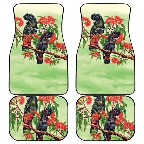 Australia Black Cockatoo and Eucalyptus Car Mats Green Spirit of Aussie Native Bird - Aussie Hoodie