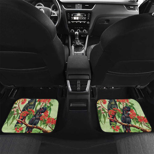 Australia Black Cockatoo and Eucalyptus Car Mats Green Spirit of Aussie Native Bird - Aussie Hoodie