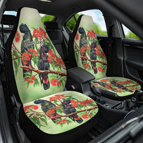 Australia Black Cockatoo and Eucalyptus Car Seat Cover Green Spirit of Aussie Native Bird - Aussie Hoodie