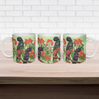 Australia Black Cockatoo and Eucalyptus Ceramic Mug Green Spirit of Aussie Native Bird - Aussie Hoodie