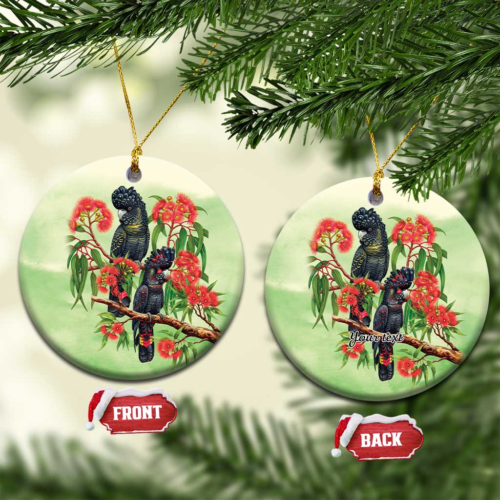 Australia Black Cockatoo and Eucalyptus Ceramic Ornament Green Spirit of Aussie Native Bird - Aussie Hoodie