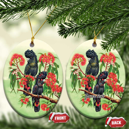 Australia Black Cockatoo and Eucalyptus Ceramic Ornament Green Spirit of Aussie Native Bird - Aussie Hoodie