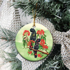 Australia Black Cockatoo and Eucalyptus Ceramic Ornament Green Spirit of Aussie Native Bird - Aussie Hoodie