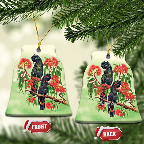 Australia Black Cockatoo and Eucalyptus Ceramic Ornament Green Spirit of Aussie Native Bird - Aussie Hoodie