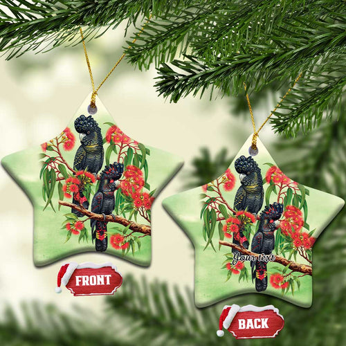 Australia Black Cockatoo and Eucalyptus Ceramic Ornament Green Spirit of Aussie Native Bird - Aussie Hoodie