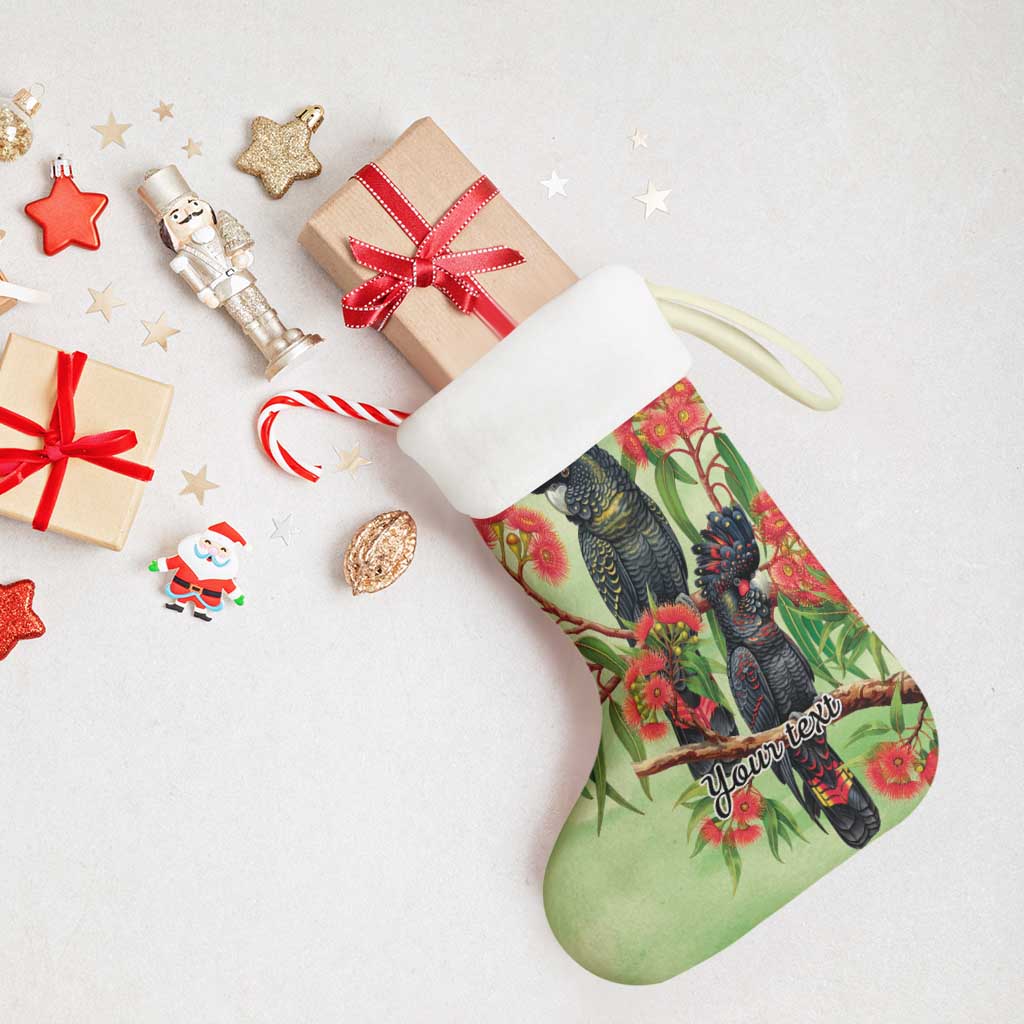 Australia Black Cockatoo and Eucalyptus Christmas Stocking Green Spirit of Aussie Native Bird - Aussie Hoodie