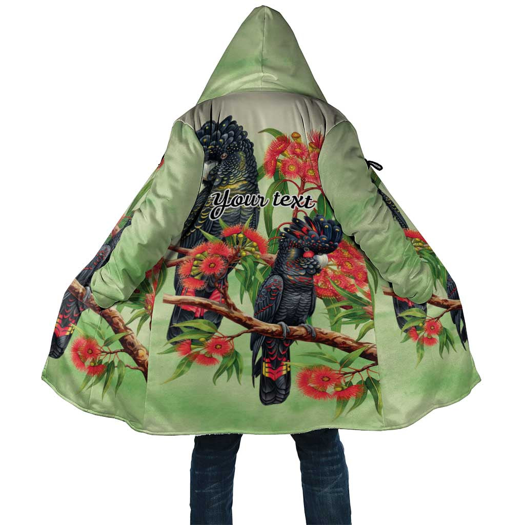 Australia Black Cockatoo and Eucalyptus Cloak Green Spirit of Aussie Native Bird - Aussie Hoodie