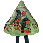 Australia Black Cockatoo and Eucalyptus Cloak Green Spirit of Aussie Native Bird - Aussie Hoodie