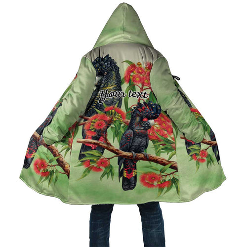 Australia Black Cockatoo and Eucalyptus Cloak Green Spirit of Aussie Native Bird - Aussie Hoodie