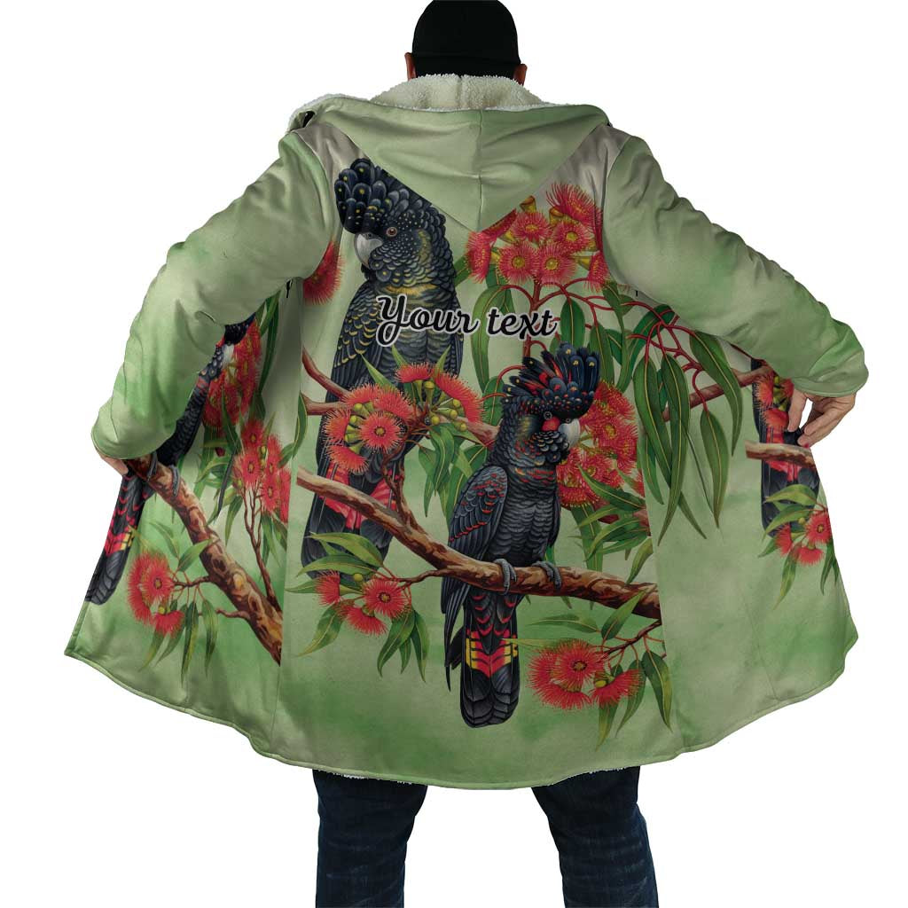 Australia Black Cockatoo and Eucalyptus Cloak Green Spirit of Aussie Native Bird - Aussie Hoodie