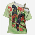 Australia Black Cockatoo and Eucalyptus Cross Shoulder Shirt Green Spirit of Aussie Native Bird - Aussie Hoodie