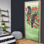 Australia Black Cockatoo and Eucalyptus Door Cover Green Spirit of Aussie Native Bird - Aussie Hoodie
