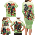 Australia Black Cockatoo and Eucalyptus Family Matching Long Sleeve Bodycon Dress and Hawaiian Shirt Green Spirit of Aussie Native Bird - Aussie Hoodie