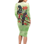 Australia Black Cockatoo and Eucalyptus Family Matching Long Sleeve Bodycon Dress and Hawaiian Shirt Green Spirit of Aussie Native Bird - Aussie Hoodie